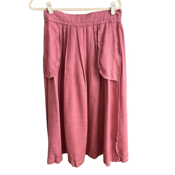 Vintage 80s IRA JOYCE High Waisted Pleated MIDI Skirt Cottagecore Prairie Size M - Picture 7 of 13